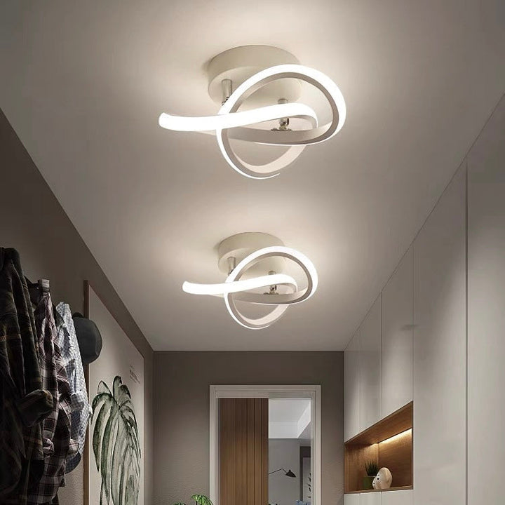 Lampa sufitowa z LED Czarna metalowa rama