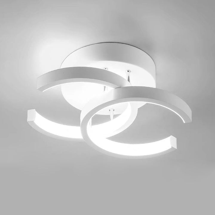Lampa sufitowa z LED Czarna metalowa rama