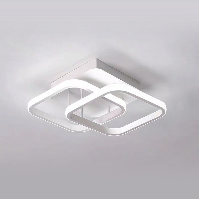 Lampa sufitowa z LED Czarna metalowa rama