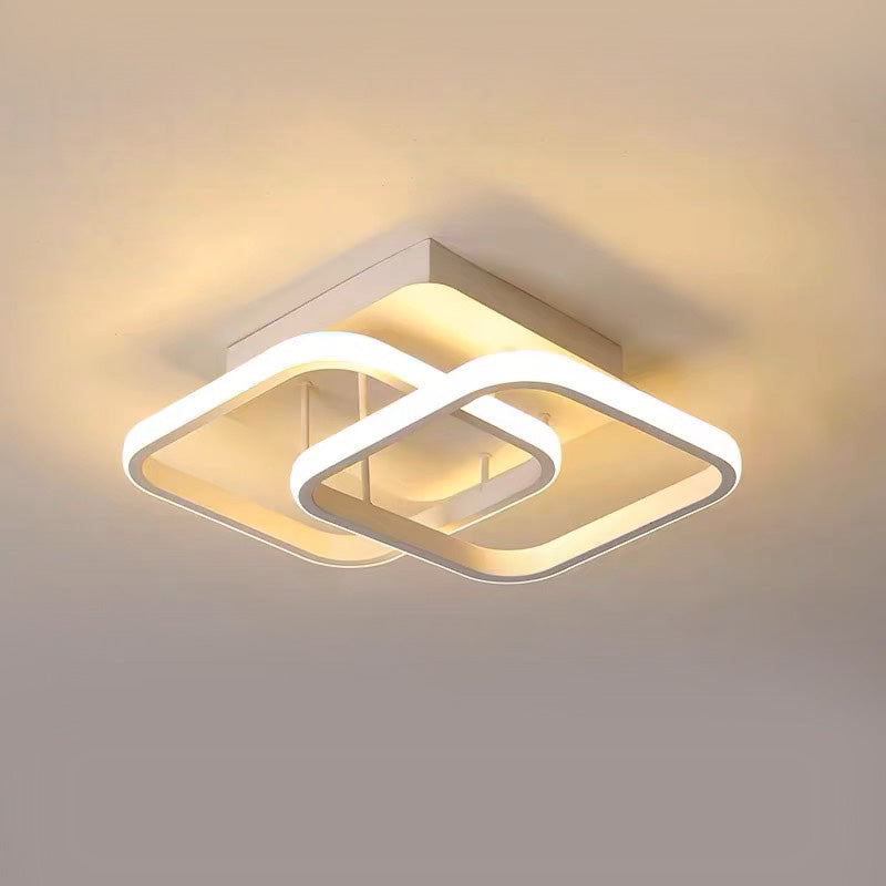 Lampa sufitowa z LED Czarna metalowa rama