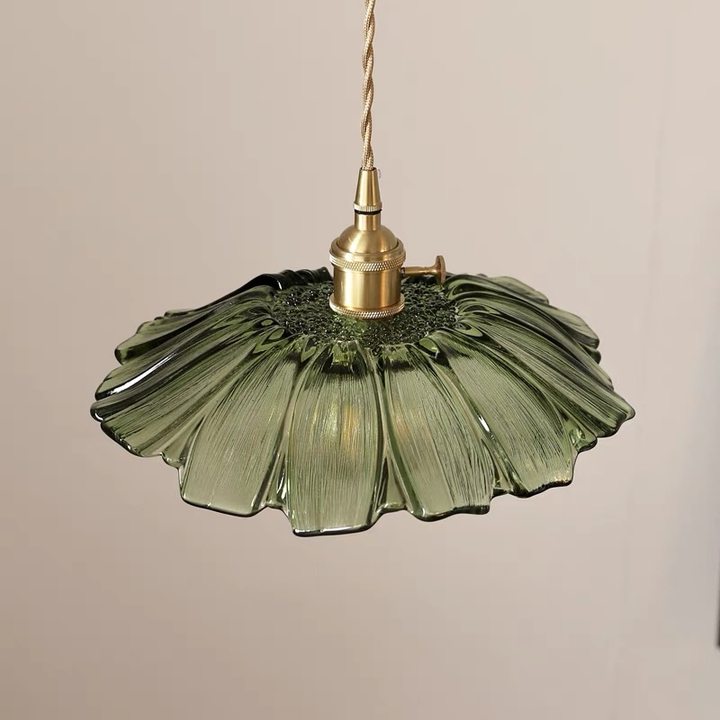 Wintage Kwiatowa Lampa Wisząca ze Szkła | Retro Elegancja | Ciepłe Światło | Regulowana Wisząca | Brick by Brick