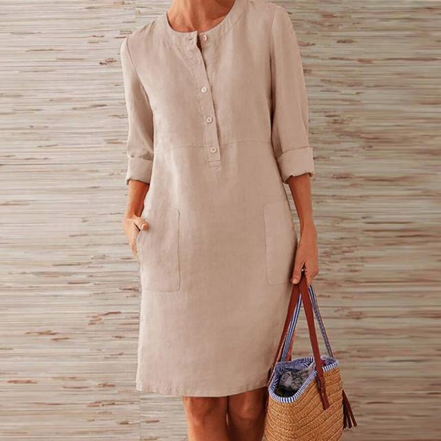Sukienka Midi Letnia Lekki Materiał - Sukienka na Midsommar Gościa Weselnego Elegancka