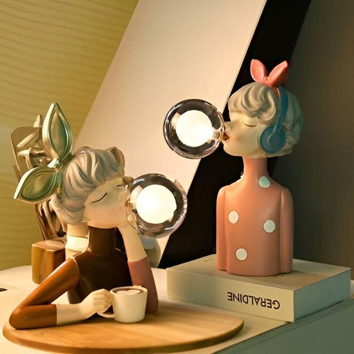 Nocna lampa z efektem bąbelków – USB Bubble Girl Ornament do stworzenia przytulnego domu