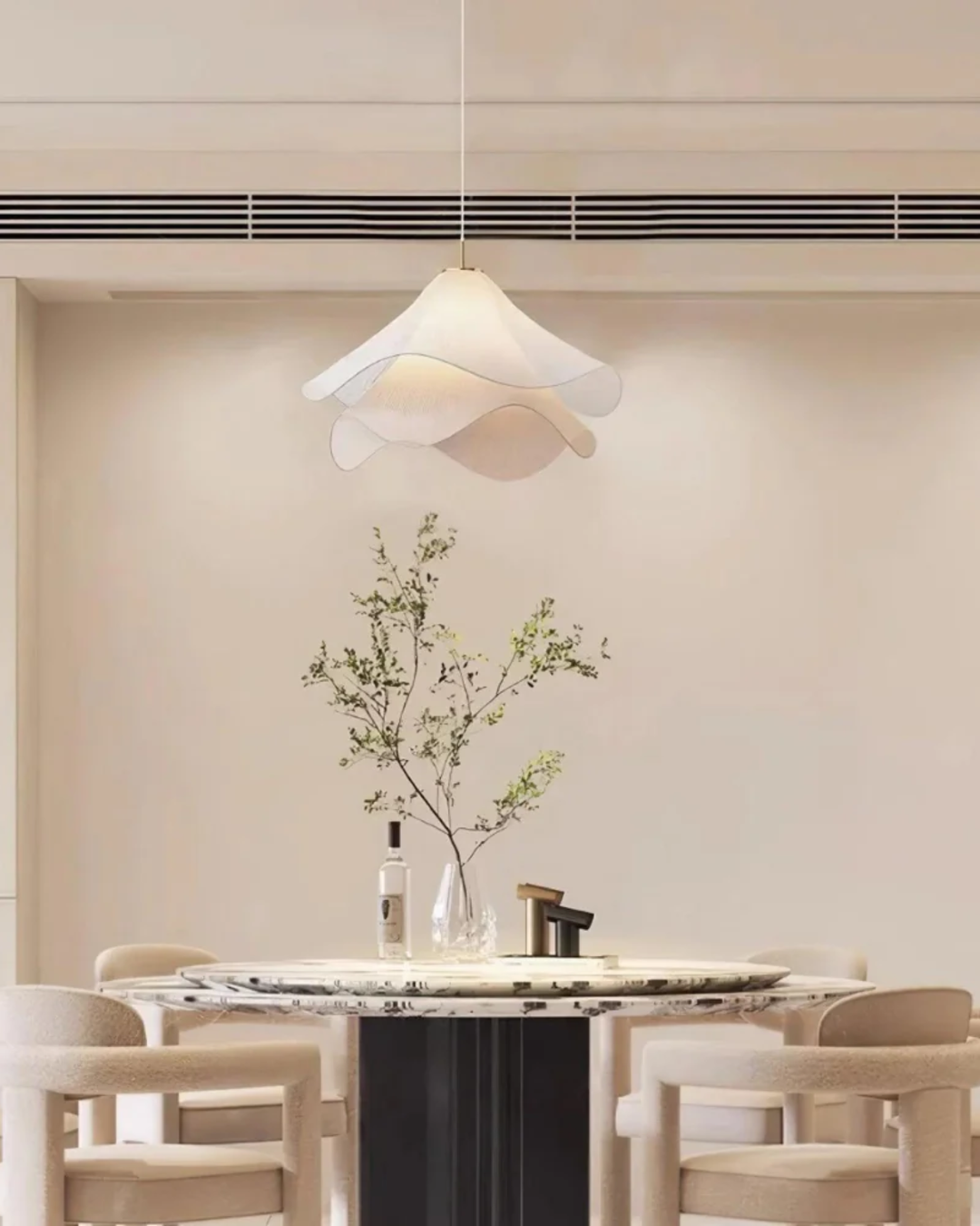 Lampa Wisząca Soft Bloom | 16″–20″ Lampa Tekstylna | Rzeźbiarska Atmosfera
