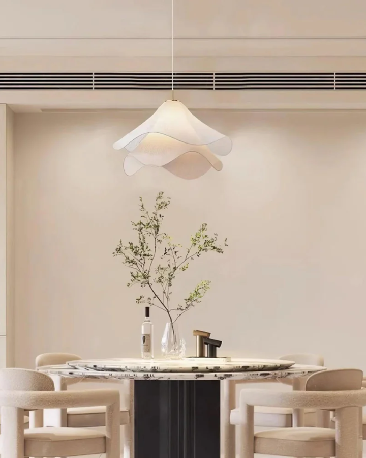 Lampa Wisząca Soft Bloom | 16″–20″ Lampa Tekstylna | Rzeźbiarska Atmosfera