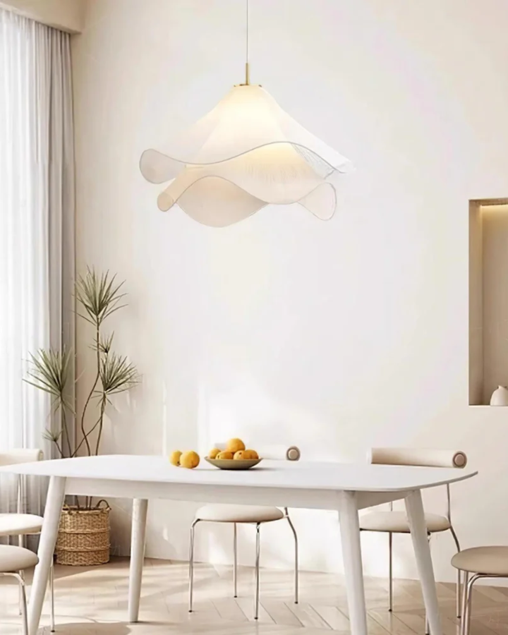 Lampa Wisząca Soft Bloom | 16″–20″ Lampa Tekstylna | Rzeźbiarska Atmosfera