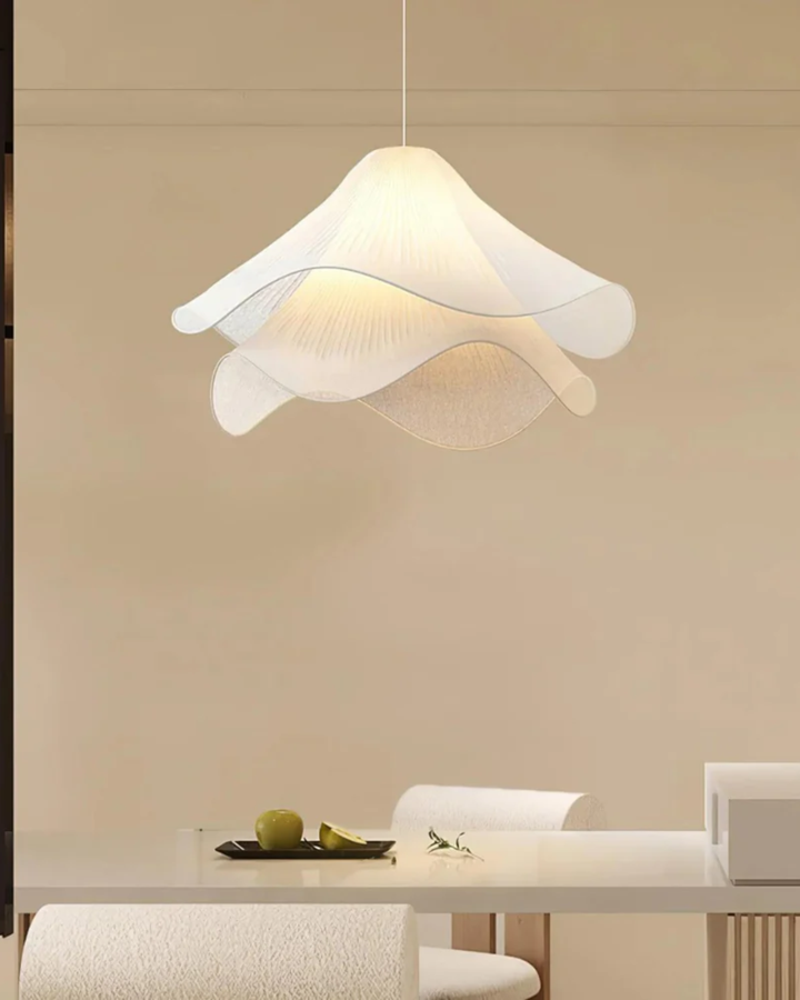 Lampa Wisząca Soft Bloom | 16″–20″ Lampa Tekstylna | Rzeźbiarska Atmosfera
