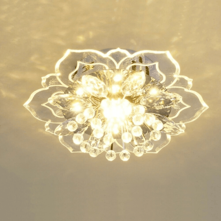 Elegancka kwiatowa lampa LED w formie kryształowego żyrandola do oświetlenia wnętrz
