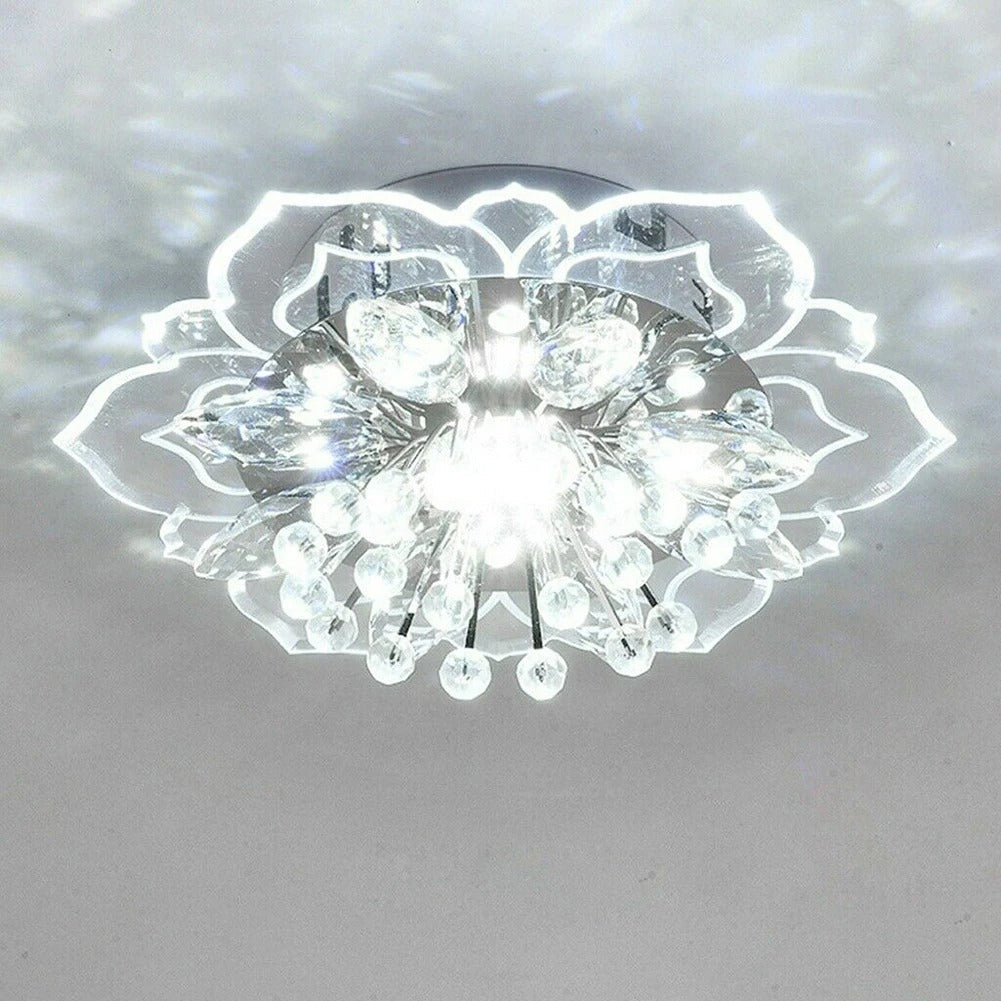 Elegancka kwiatowa lampa LED w formie kryształowego żyrandola do oświetlenia wnętrz