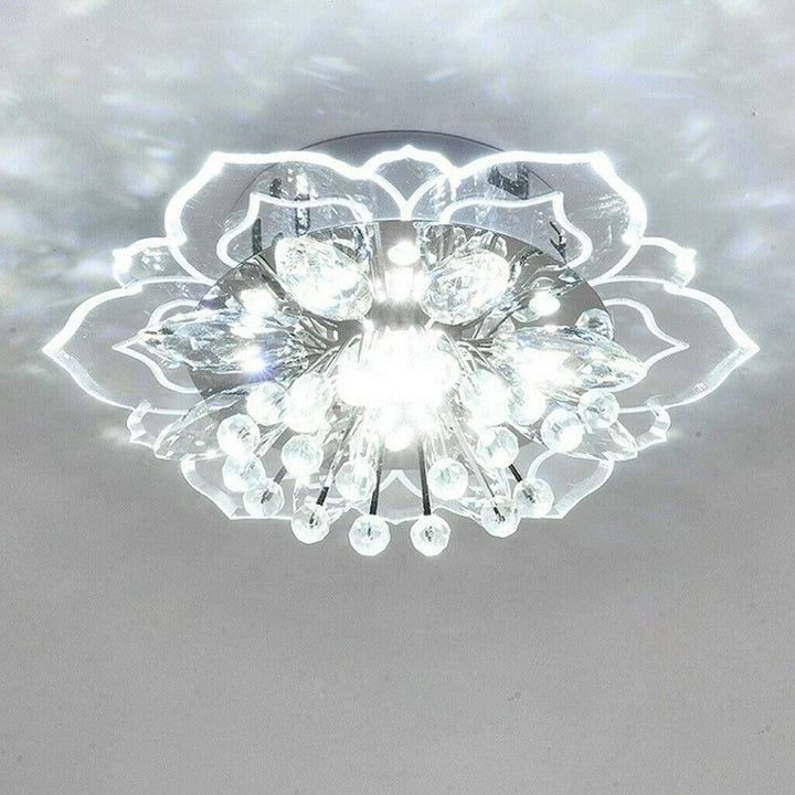 Elegancka kwiatowa lampa LED w formie kryształowego żyrandola do oświetlenia wnętrz