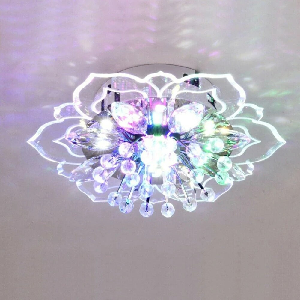 Elegancka kwiatowa lampa LED w formie kryształowego żyrandola do oświetlenia wnętrz