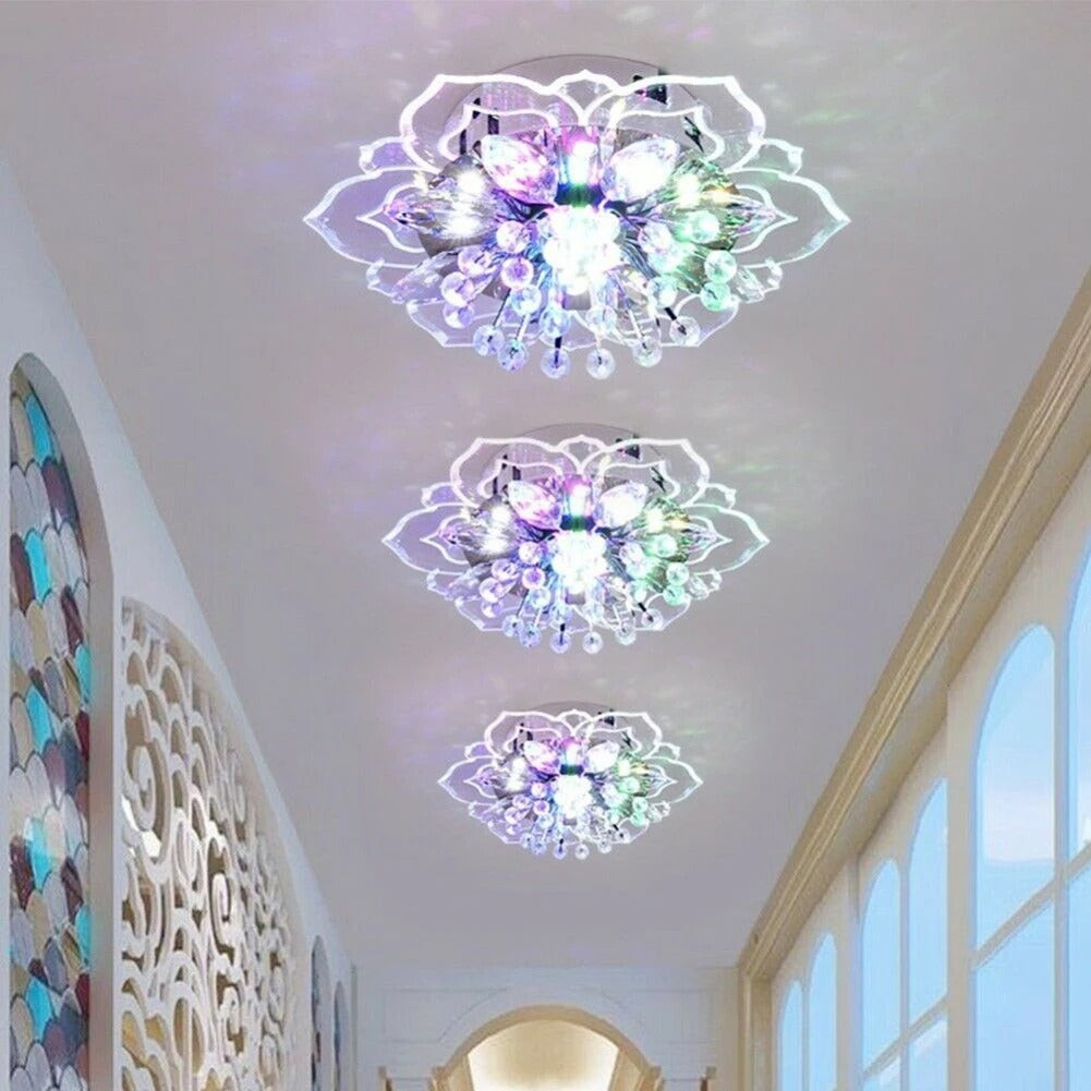 Elegancka kwiatowa lampa LED w formie kryształowego żyrandola do oświetlenia wnętrz