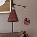 Lampa Ścienna Stożkowa Farmhouse Żelazo Czarna Rdza Sypialnia