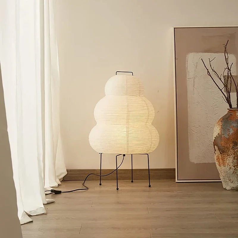 Hikari Washi Lampa Podłogowa | 60 cm | Papier Rysunkowy | Atmosferyczne Światło | Krok po Kroku