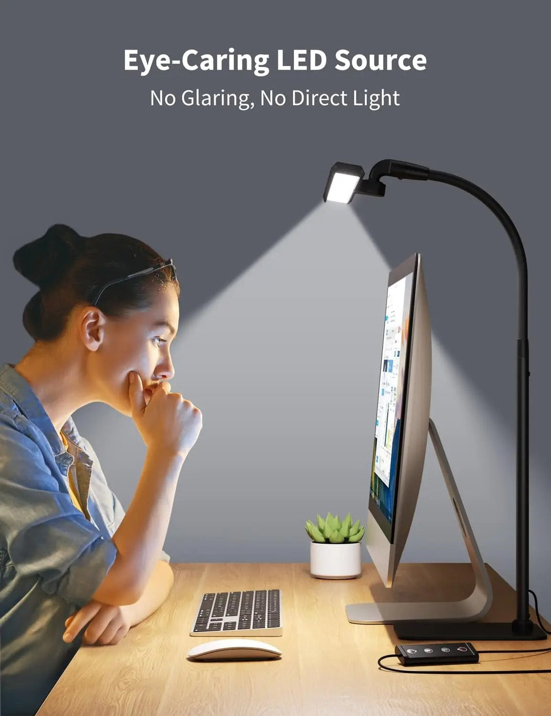 Nowoczesna Lampa Biurkowa LED z Elastyczną Szyją i Regulowanym Poziomem Jasności
