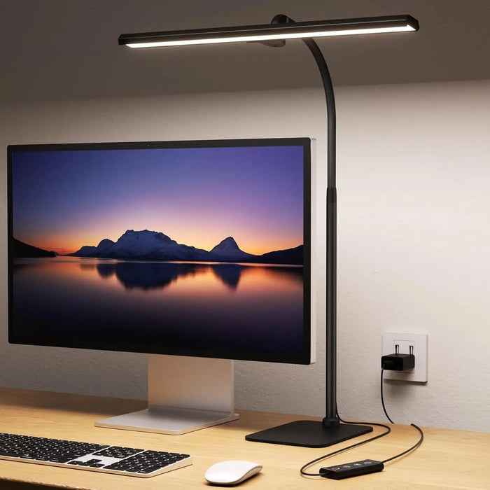 Nowoczesna Lampa Biurkowa LED z Elastyczną Szyją i Regulowanym Poziomem Jasności
