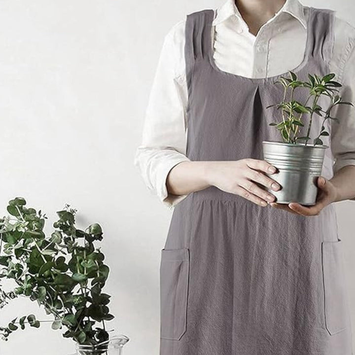 Elegancki koreański fartuch z krzyżowym plecami dla prostego stylu