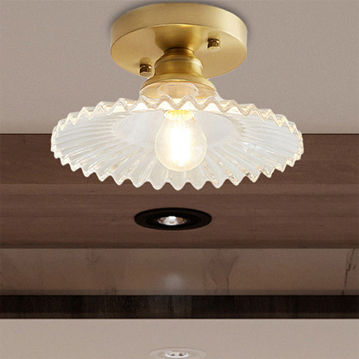 Lampa sufitowa nowoczesna szklana półzawieszana