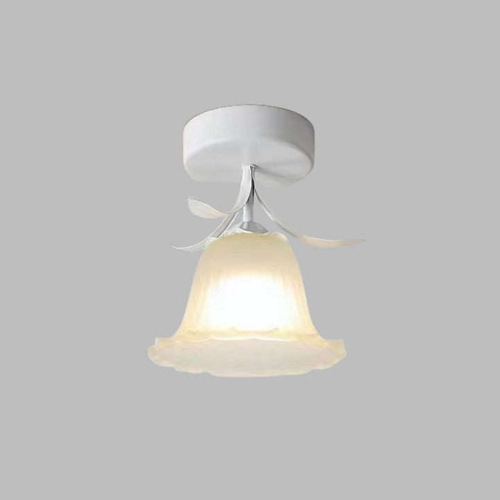 Lampa sufitowa z kwiatowym wzorem na szkle