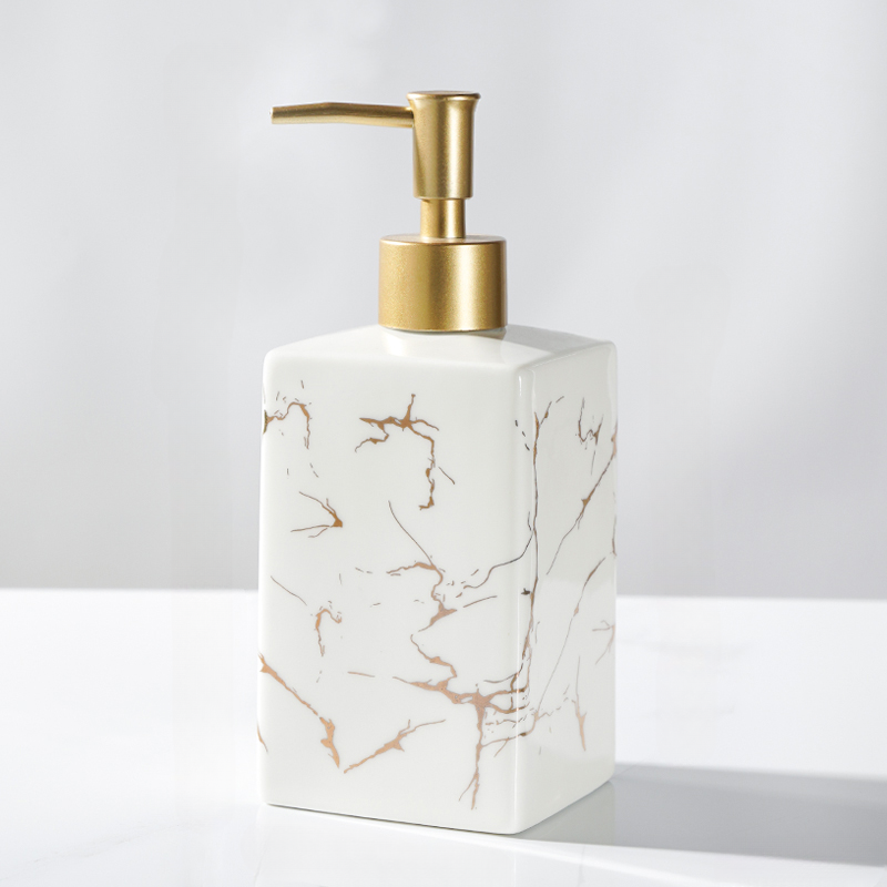 Marmurowy Ceramiczny Dozownik Mydła i Szamponu - Nowoczesny Design