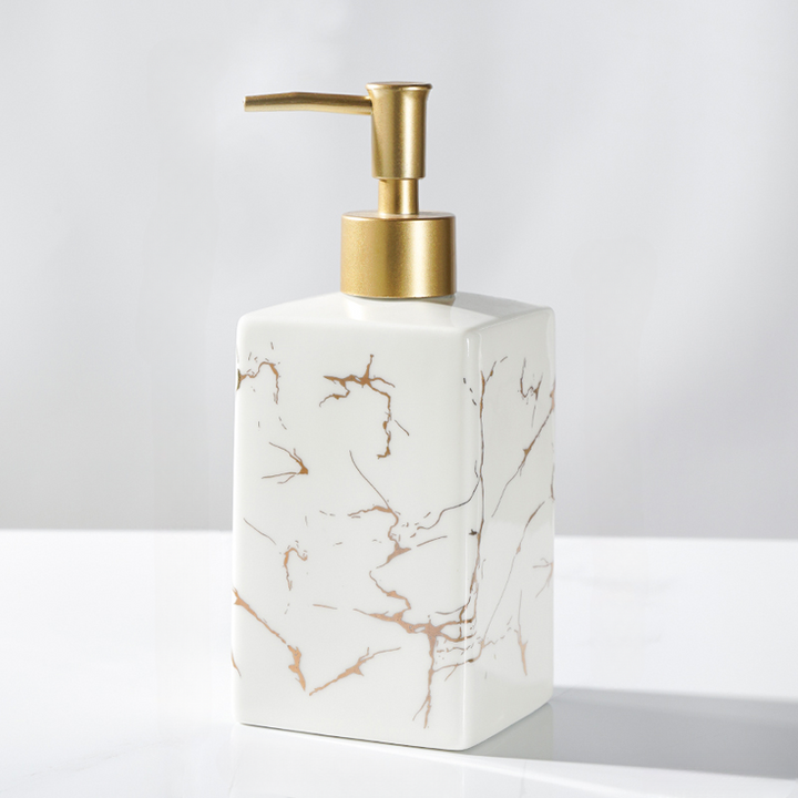 Marmurowy Ceramiczny Dozownik Mydła i Szamponu - Nowoczesny Design