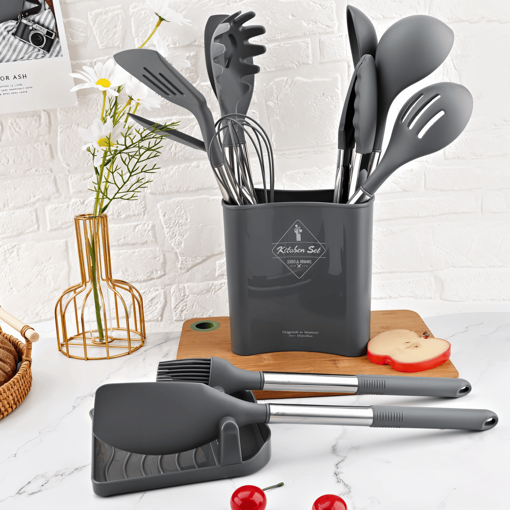KitchenPro Silikonowe Akcesoria Kuchenne – Kompletny zestaw 12 częściowy