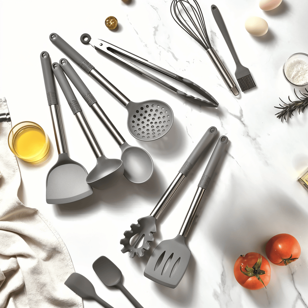 KitchenPro Silikonowe Akcesoria Kuchenne – Kompletny zestaw 12 częściowy