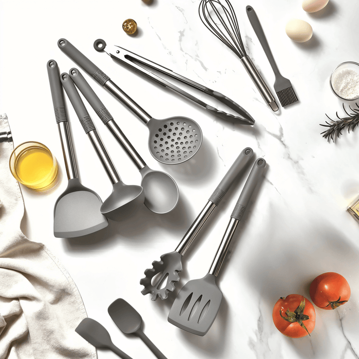 KitchenPro Silikonowe Akcesoria Kuchenne – Kompletny zestaw 12 częściowy