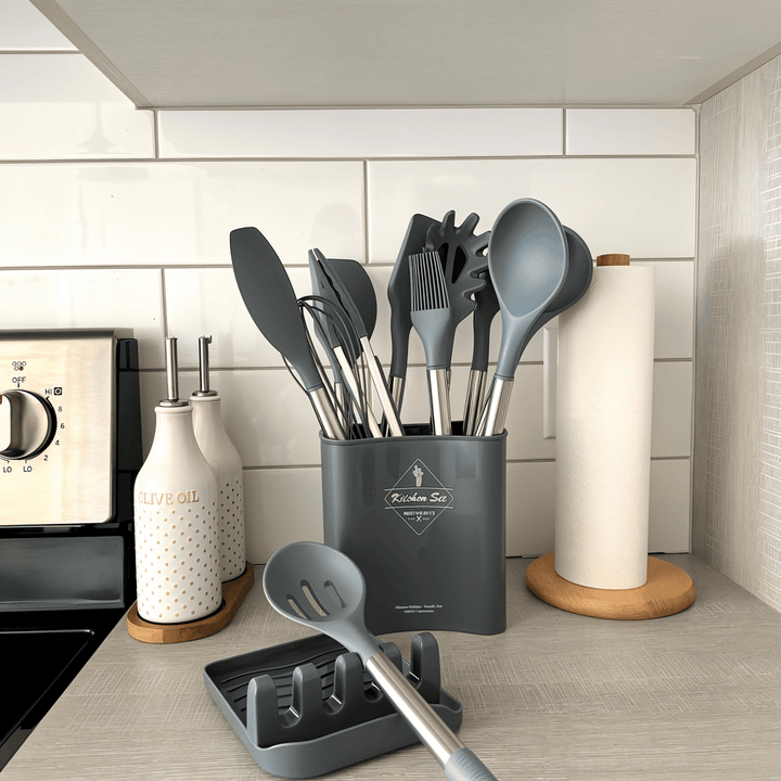KitchenPro Silikonowe Akcesoria Kuchenne – Kompletny zestaw 12 częściowy