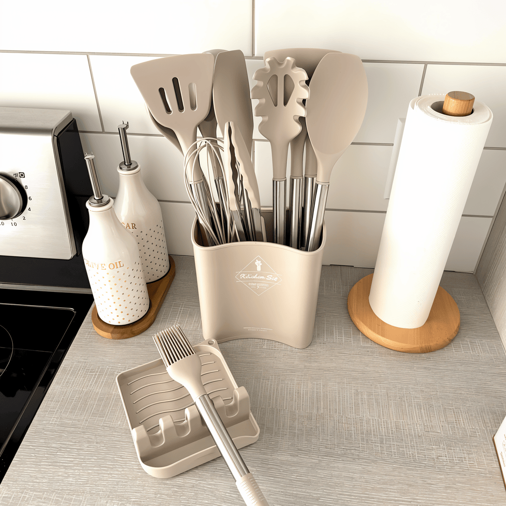 KitchenPro Silikonowe Akcesoria Kuchenne – Kompletny zestaw 12 częściowy