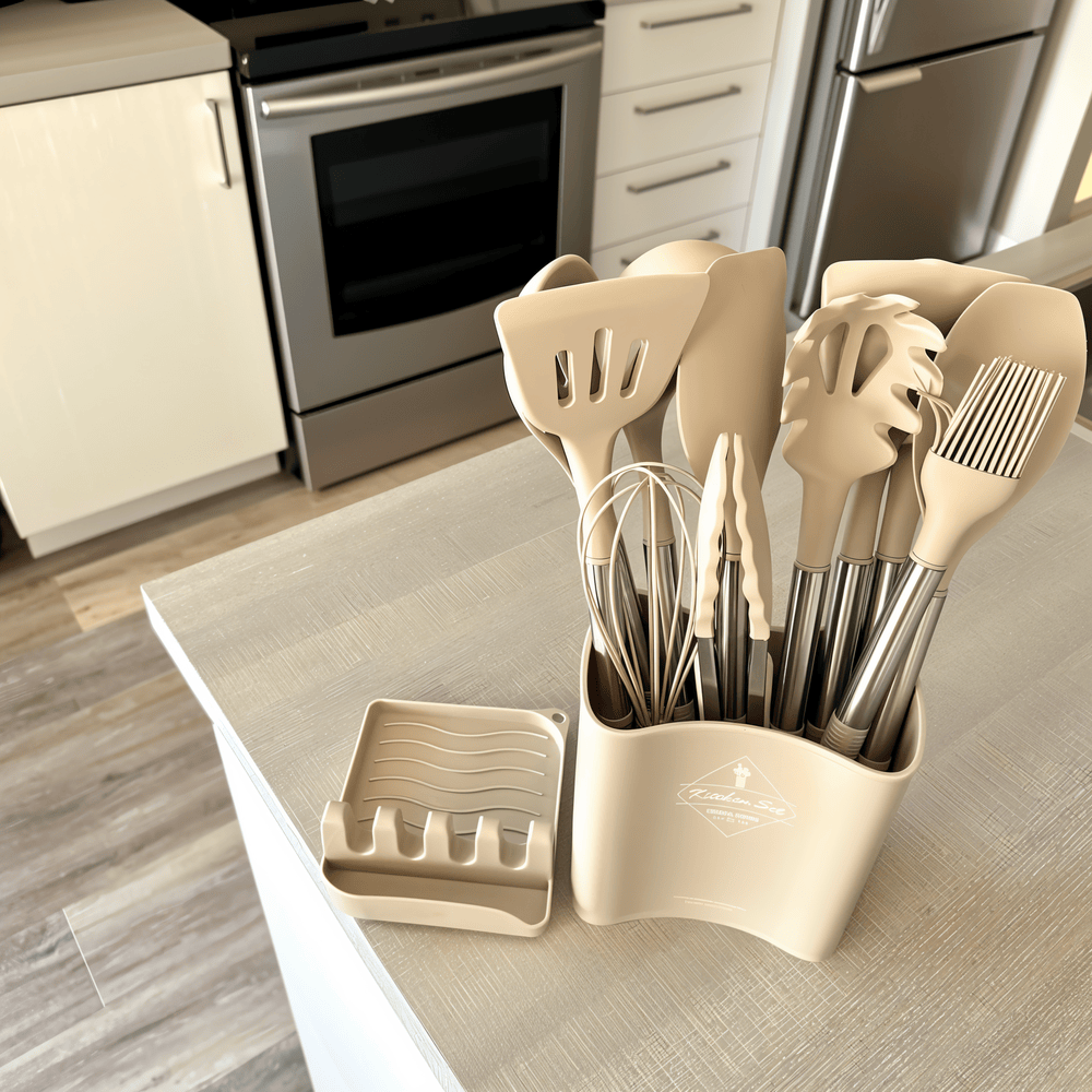 KitchenPro Silikonowe Akcesoria Kuchenne – Kompletny zestaw 12 częściowy