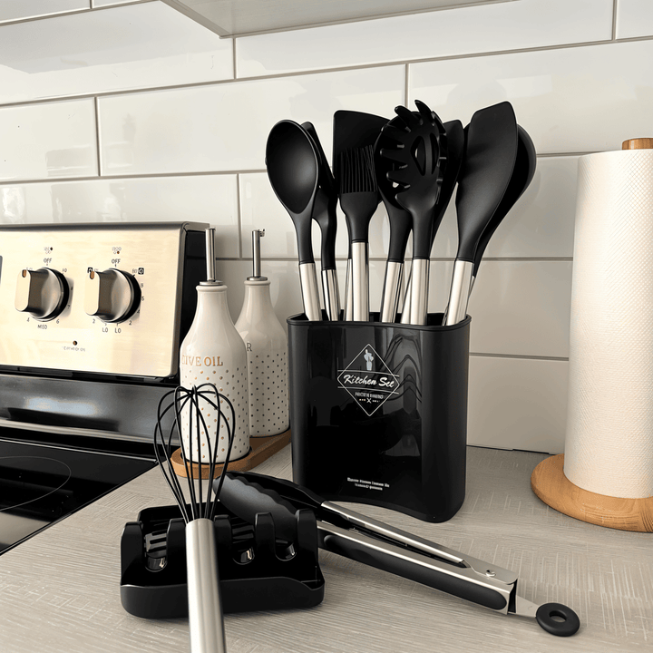 KitchenPro Silikonowe Akcesoria Kuchenne – Kompletny zestaw 12 częściowy
