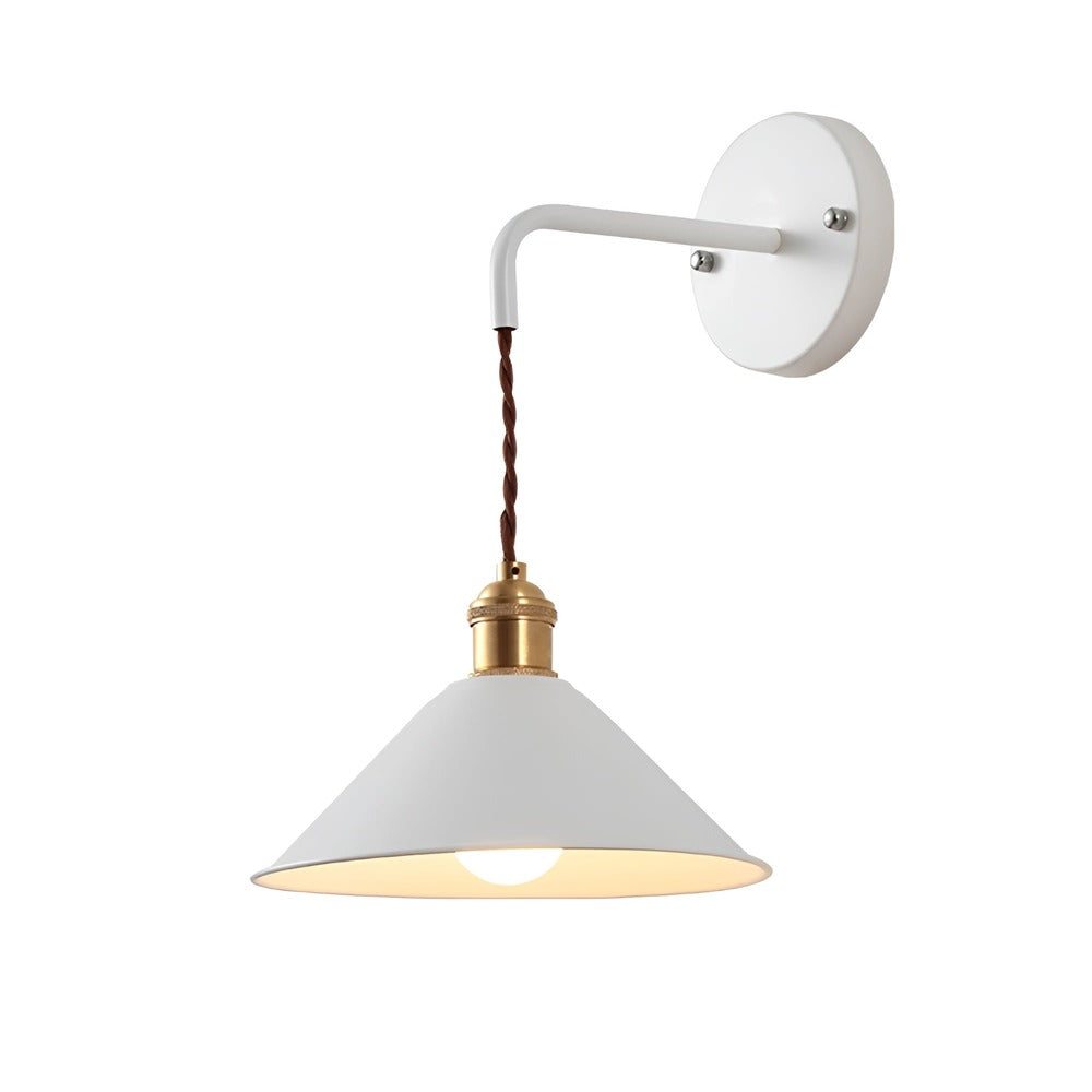 Retro Lampa Ścienna z Metalu – Lampa Ścienna w Stylu Vintage z Kloszem w Kształcie Stożka
