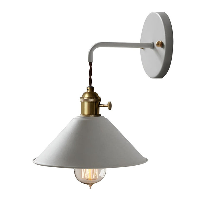 Retro Lampa Ścienna z Metalu – Lampa Ścienna w Stylu Vintage z Kloszem w Kształcie Stożka
