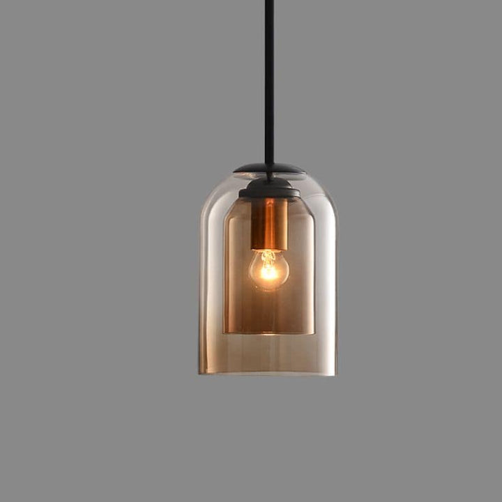 Lampa wisząca z połowy wieku w podwójnym szkle