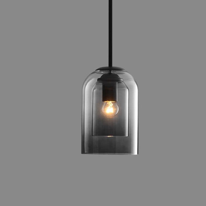Lampa wisząca z połowy wieku w podwójnym szkle