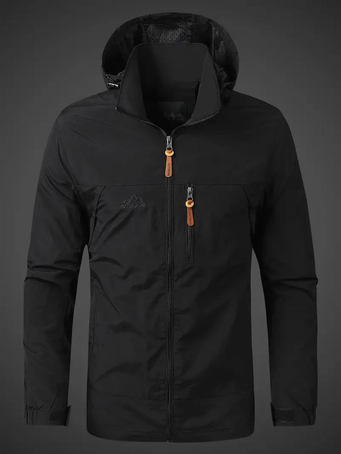 Męska Kurtka Przeciwdeszczowa Wodoodporna i Wiatroodporna z Kapturem do Aktywności na Świeżym Powietrzu