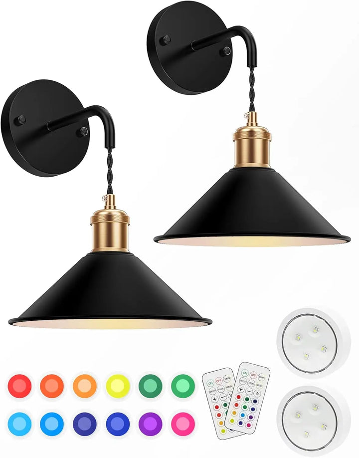 Zestaw 2 Bezprzewodowych Lamp Ściennych Royallure z Pilotem – Dimmowalne Lampy RGB z Funkcją Timera i Pamięci