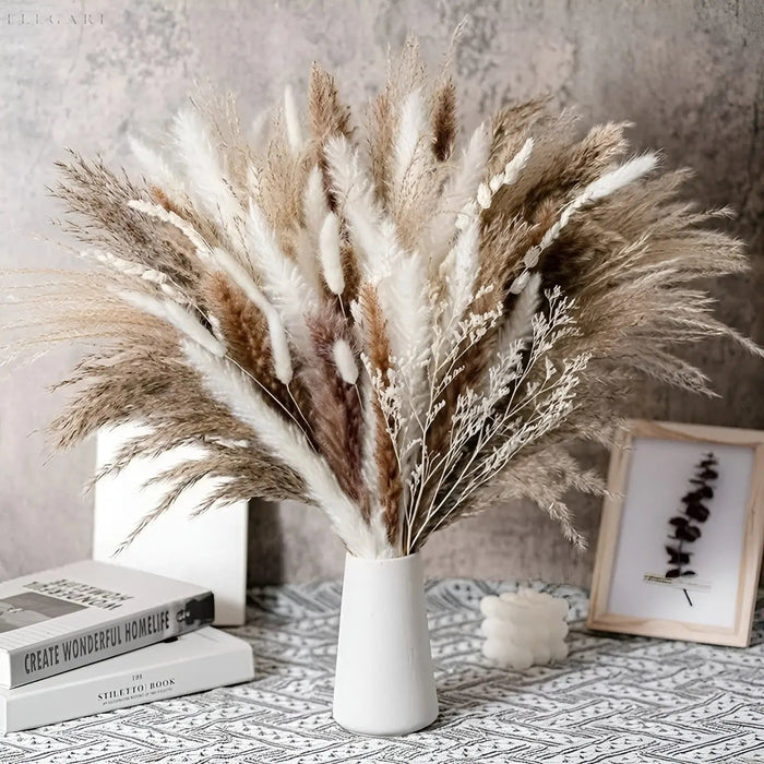 RusticPampas Dekor - Naturalne Puchate Trawy Pampas Boho do Dekoracji Wnętrz