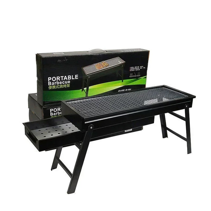 Carvallo Pro Składany Grill Węglowy | Przenośny i stabilny | Do użytku na zewnątrz, kemping i piknik | 60 × 20 × 31,5 cm