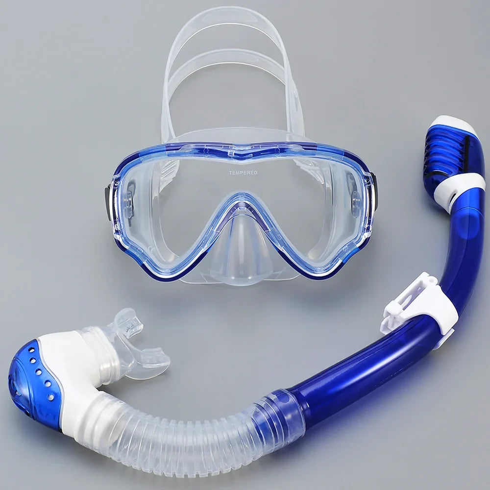 Carvallo Barn Tauchmask med snorkel | Antyfogowy i szczelny | Szkło hartowane i silikon | Dla chłopców i dziewcząt w wieku 7–15 lat