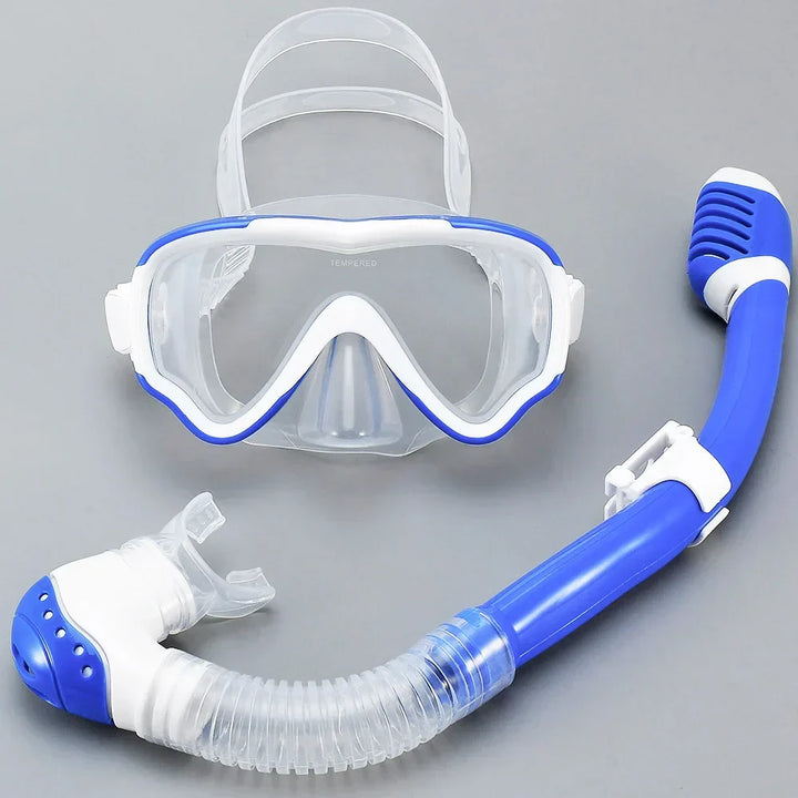 Carvallo Barn Tauchmask med snorkel | Antyfogowy i szczelny | Szkło hartowane i silikon | Dla chłopców i dziewcząt w wieku 7–15 lat