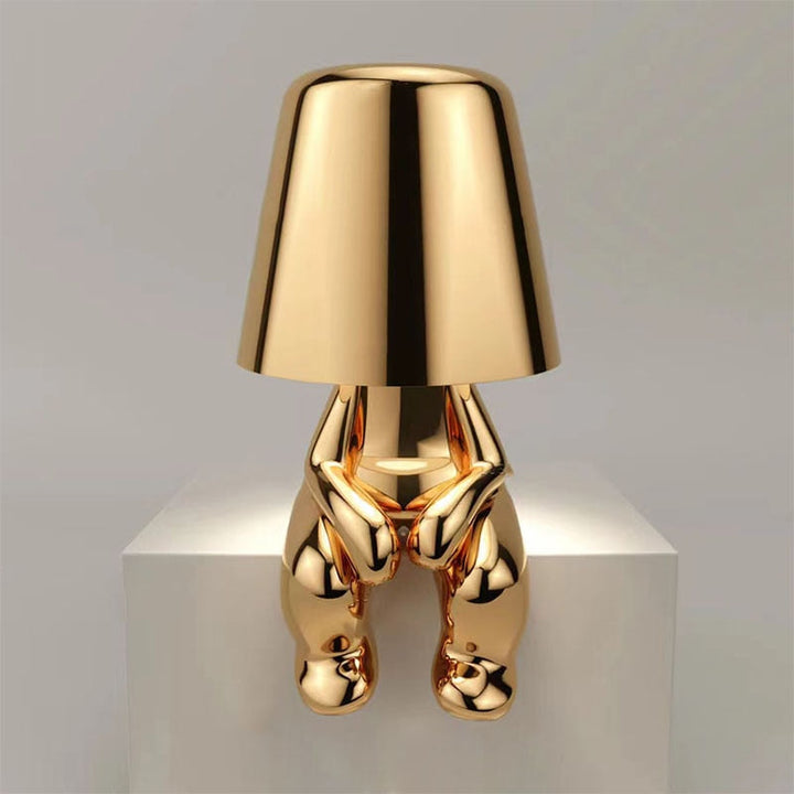 Nowoczesna Złota Metalowa Lampa LED na Stół