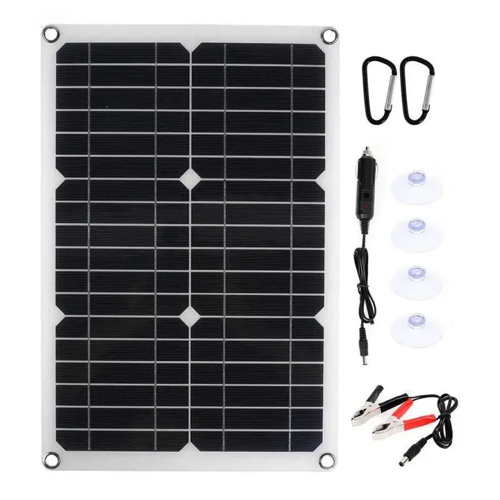 Carvallo Panel słoneczny 1200W | Elastyczny panel 12V do ładowania | 2x USB &amp; 100A regulator ładowania | Kemping na świeżym powietrzu