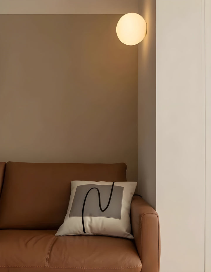 Okrągła Szklana Lampa Ścienna – Nowoczesna Lampa LED do Salonu lub Przedpokoju