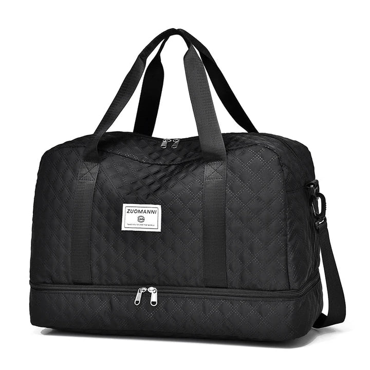 Carvallo TravelFlex Lekka walizka z diamentowym wzorem | Duża torba sportowa i weekendowa z przegrodą na buty i mokrą przegrodą | Zatwierdzona jako bagaż podręczny i składana