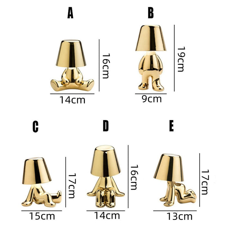 Nowoczesna Złota Metalowa Lampa LED na Stół