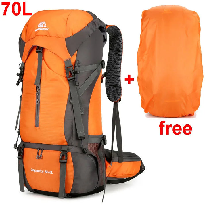 Carvallo 70L Plecak Trekkingowy | Wodoodporny Plecak Kempingowy z Osłoną Przeciwdeszczową | Duży Plecak na Zewnątrz do Wędrówek, Wspinaczki Górskiej i Podróży