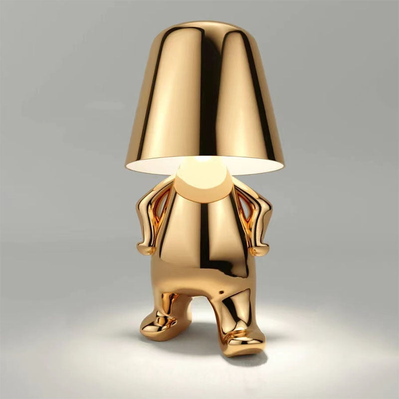 Nowoczesna Złota Metalowa Lampa LED na Stół