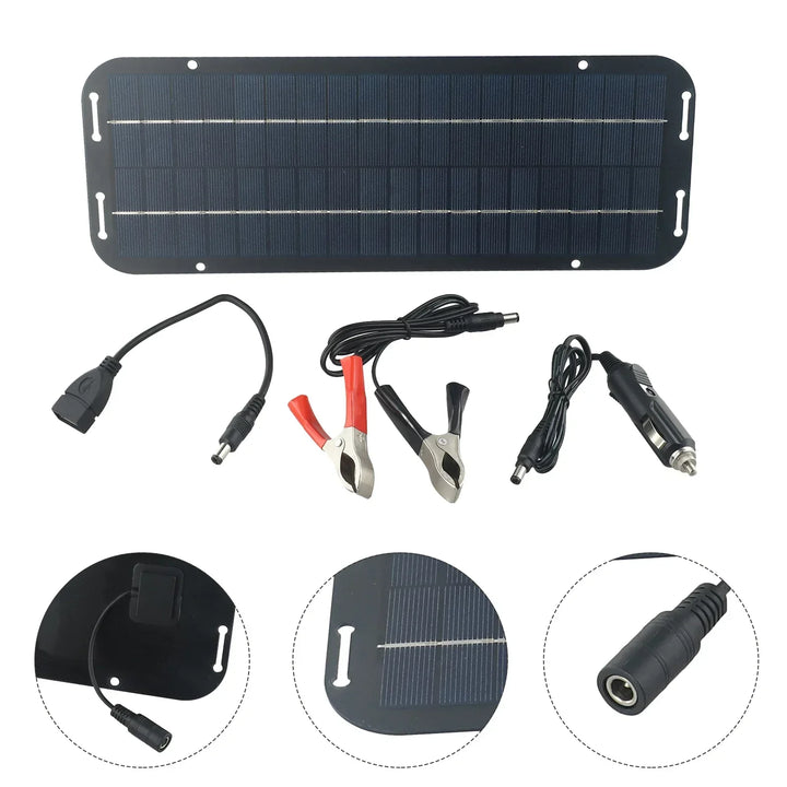 Carvallo ProCharge Solarbatteriladdare 60W | Do samochodu, łodzi i kampera | Bezobsługowy i odporny na warunki atmosferyczne | Czarna panel słoneczny